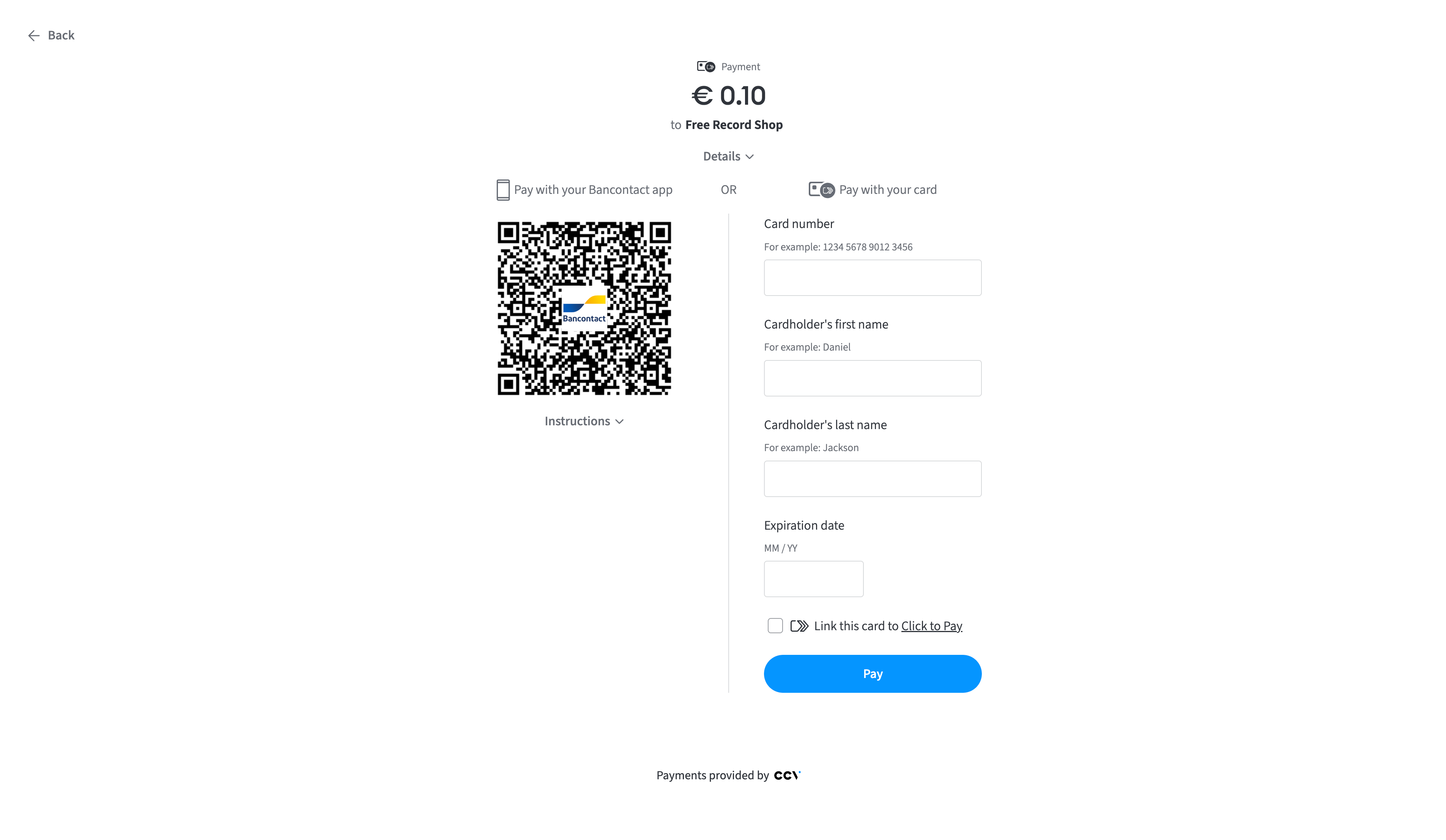 No Click to Pay cards available for the consumer